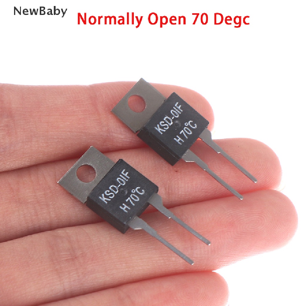 NewBaby 2Pcs  Normally Open Thermal Switch Temperature Sensor Thermostat KSD-01F 70 Degc ID