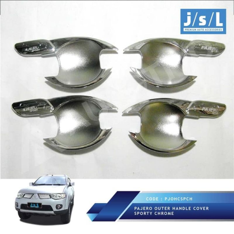 Pajero Sport 2010 2015 Outer Handle Cover Sporty Chrome / Aksesoris Pajero ORI JSL
