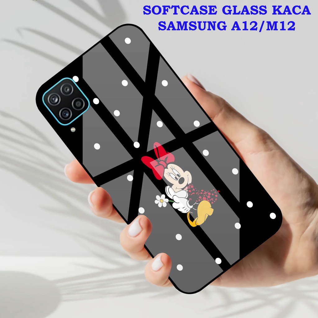 Softcase Glass Kaca SAMSUNG A12 - Case Hp Pelindung Handphone SAMSUNG M12 [ A46]