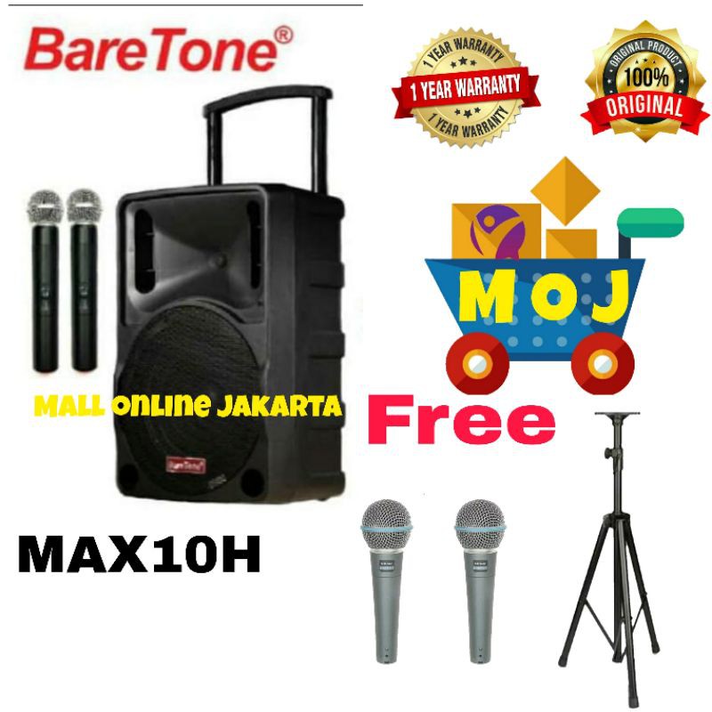 Speaker Aktif Portable Baretone 10 inch MAX10 C  bluetooth speker aktiv max 10c