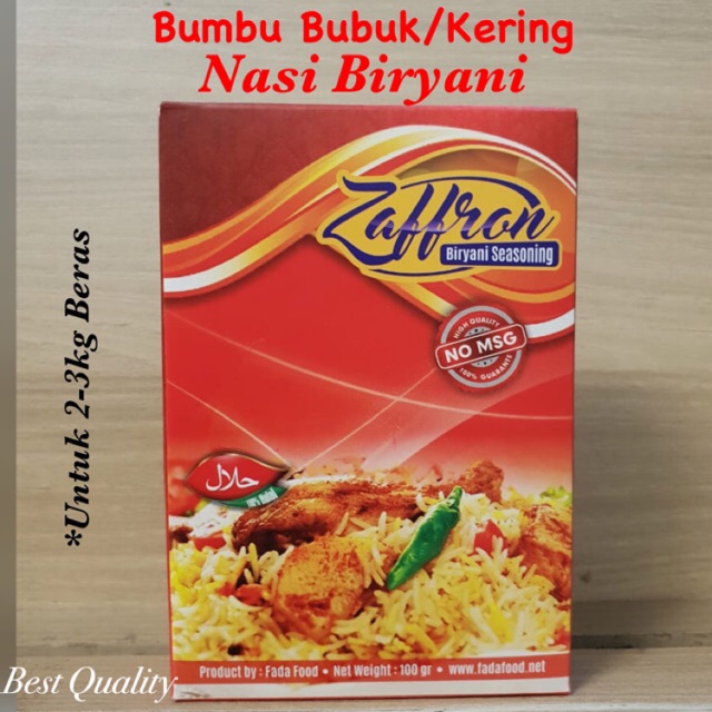 Bumbu Zaffron Briyani 100gr Bumbu Rempah Nasi Biryani Bumbu Masak Nasi Briyani Bumbu Kering Briani Shopee Indonesia