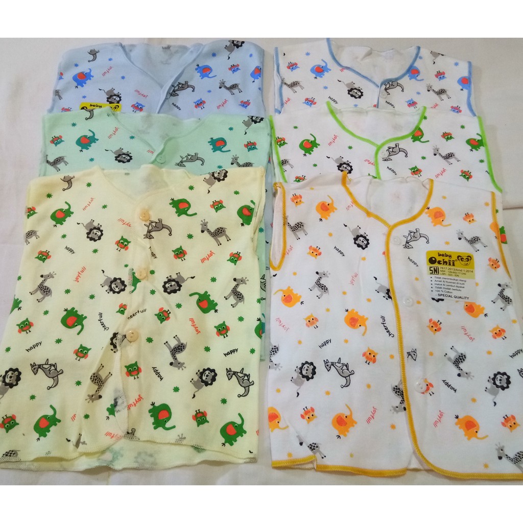 Ochi Baju Bayi Lengan Kutung SNI/Baju Rumahan Bayi/Perlengkapan Bayi New Born/Singlet Bayi-2
