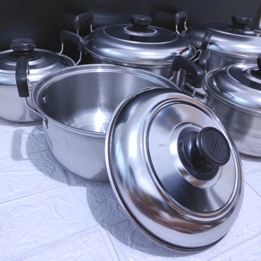 Soup Pot Panci Sup High Pot 16 18 20 22 24 cm Full Stainless Induksi