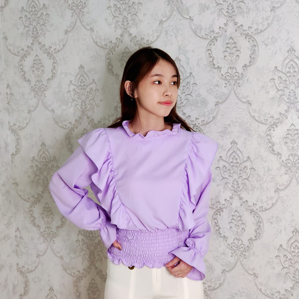 KALILA BLOUSE / BLOUSE WANITA / ATASAN WANITA-LILAC