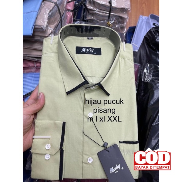 Bukn Alisan Kemeja Harley warna hijau pucuk pisang / sage green soft Flannel Murah Kemeja Koko pria lengan panjang KEMKO HARLEY baju koko kemko pria dewasa koko harley ori kemeja koko harley Koko Terbaru baju koko lengan panjang pria keren