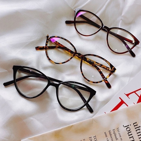 COD Kacamata Korea Wanita Kacamata Anti Radiasi Wanita Fashion Cat Eye retro flat Eyeglasses- AG2