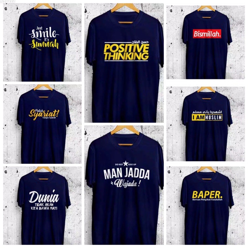 KAOS PRIA / KAOS DISTRO ISLAMI / KAOS DAKWAH ISLAMI / KAOS MURAH / BAJU PRIA LENGAN PENDEK 8 TULISAN-1