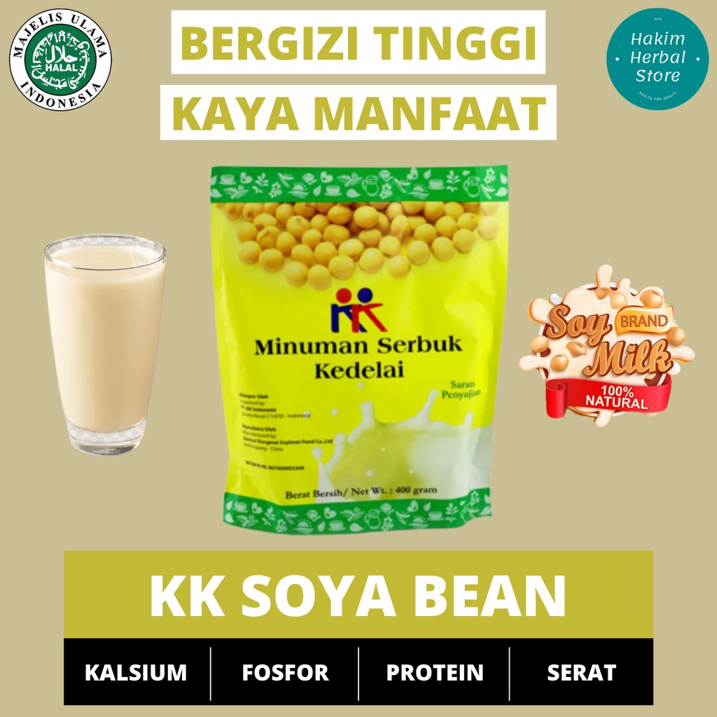 

Susu Kedelai Bubuk | Minuman Serbuk Kedelai KK Soya Bean Powder | Susu Soya Kacang Kedelai Murni - Mengandung Nutrisi Gizi Protein Fosfor Omega 3 Kalsium - Bebas Kolesterol & Kaya Serat - Memelihara Daya Tahan Tubuh