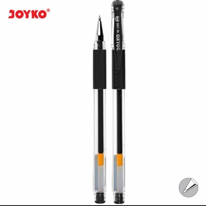 

1pc Gel Pen Pulpen Pena Joyko JK-100 0.5 mm Hitam 100 05mm ball joyco - Hitam