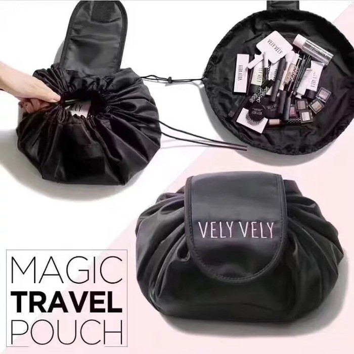 Vely Magic Travel Make Up Pouch / Lazy Cosmetic Big Capacity Bag Tas Kosmetik