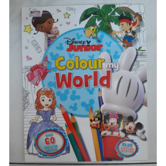 DISNEY JUNIOR Colour My World book / buku anak bbw / bbw book / buku impor
