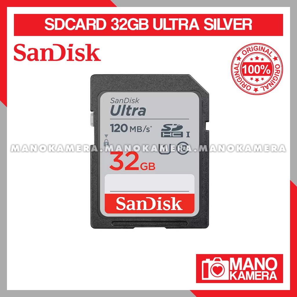 SD Card 32GB Sandisk Ultra Class 10 U1 UHS-I 120 MBps SDcard