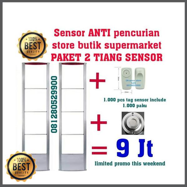 Rompi | Jual Sensor Alarm Butik Toko Baju Supermarket Sepaket Dual Tiang Rf