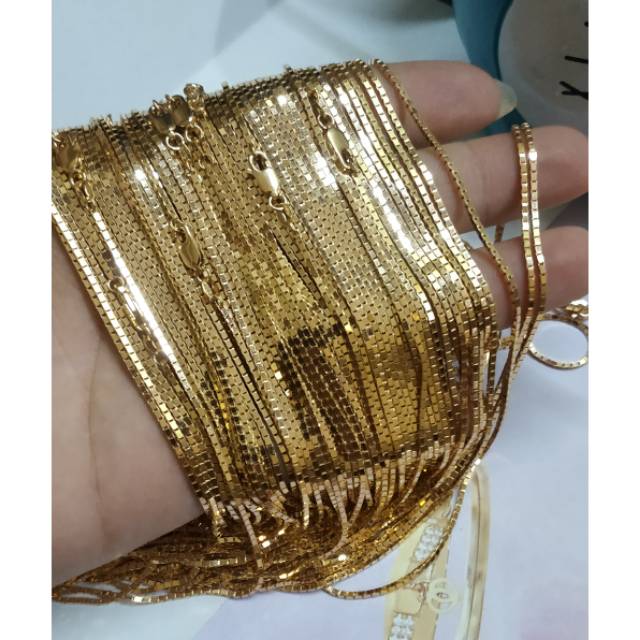 Kalung perak italy kaca / panjang kalung 45cm / berat 4 gr kalung fashion