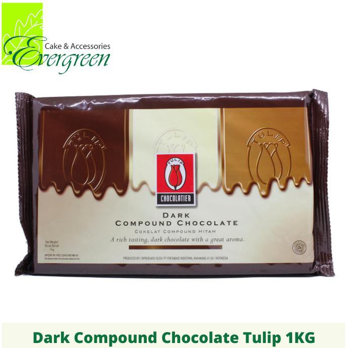 

Dark Chocolate Compound 1kg Coklat Dark Tulip FREE ONGKIR Kode 1300