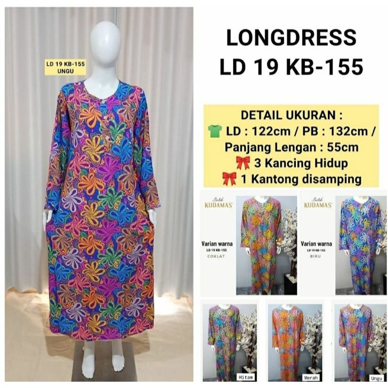 DASTER BATIK KUDA MAS ORIGINAL LONG DRESS LD 19 KB-155