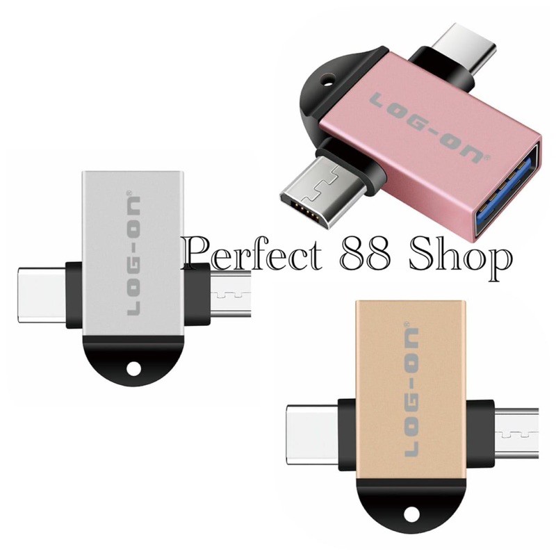 OTG 2IN1 T09 CONVERTER USB 3.0 TO MICRO AND TYPE C LOG-ON