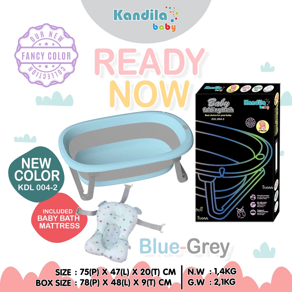 Castle - Kandila Baby Folding Bath With Mattress KDL004-2 - Kandila Folding Bath KDL002 - Bathub Baby - Bak Mandi Lipat Bayi