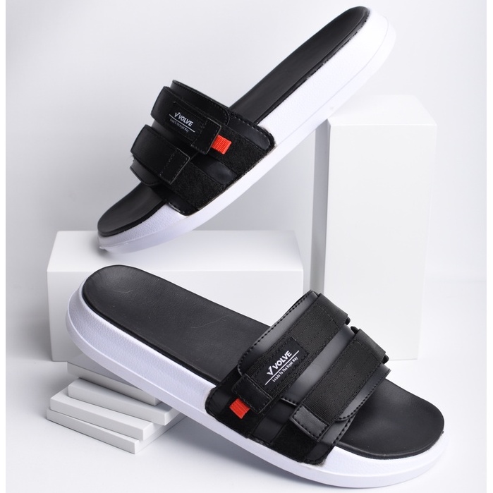 Geta Black White | Sandal EVA Ringan Slop Santai Simple Pria Men Sendal Footwear | FORIND x Volve