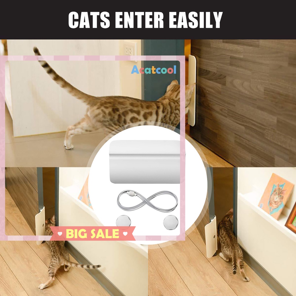 Semi-Automatic Door for Dogs and Cats Cat Dog Entrance/Exit Auto Lockable