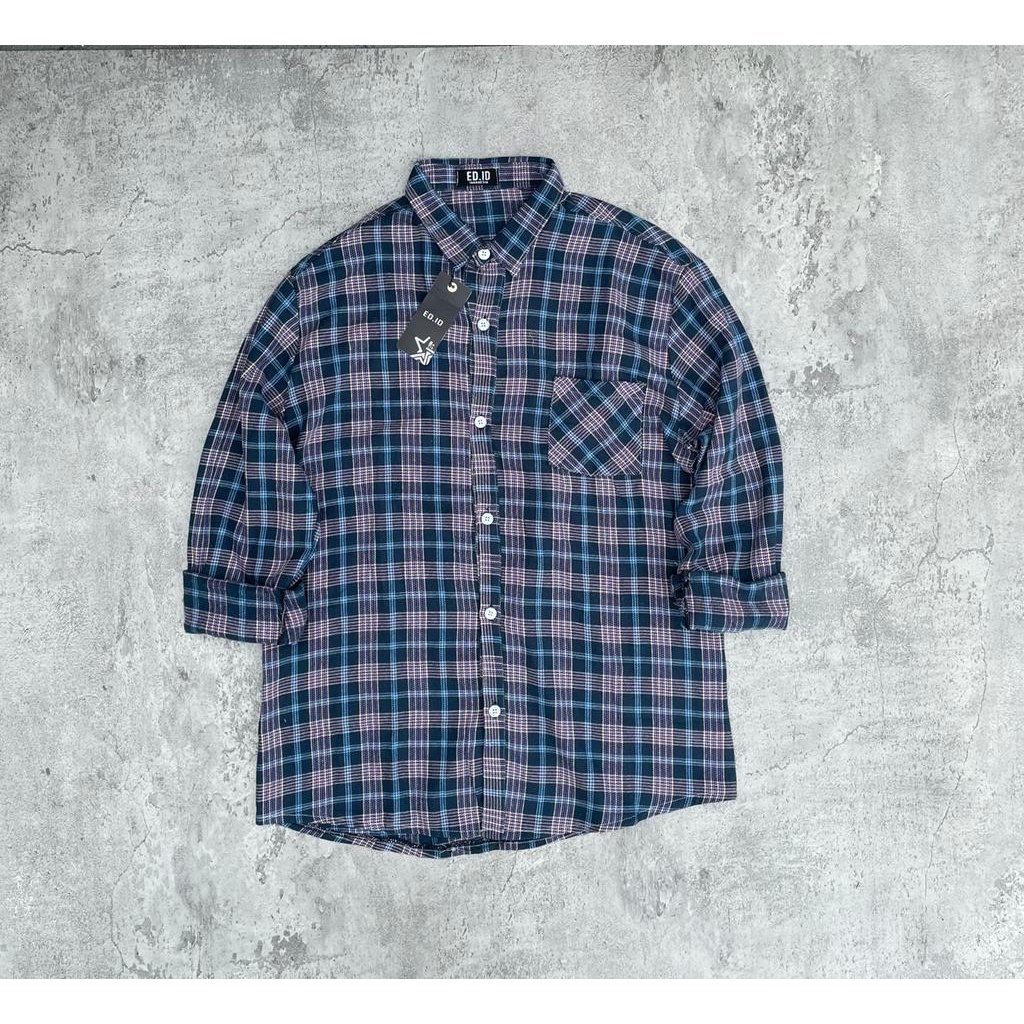 Mokokomo Kemeja Flanel Kemeja Casual Unisex Kemeja Lengan Panjang Unisex