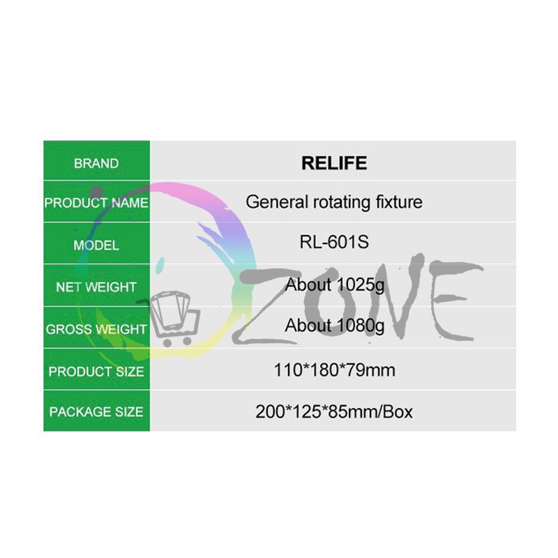 UNIVERSAL HOLDER ROTATING FIXTURE RELIFE RL-601S - PENJEPIT BACK GLASS