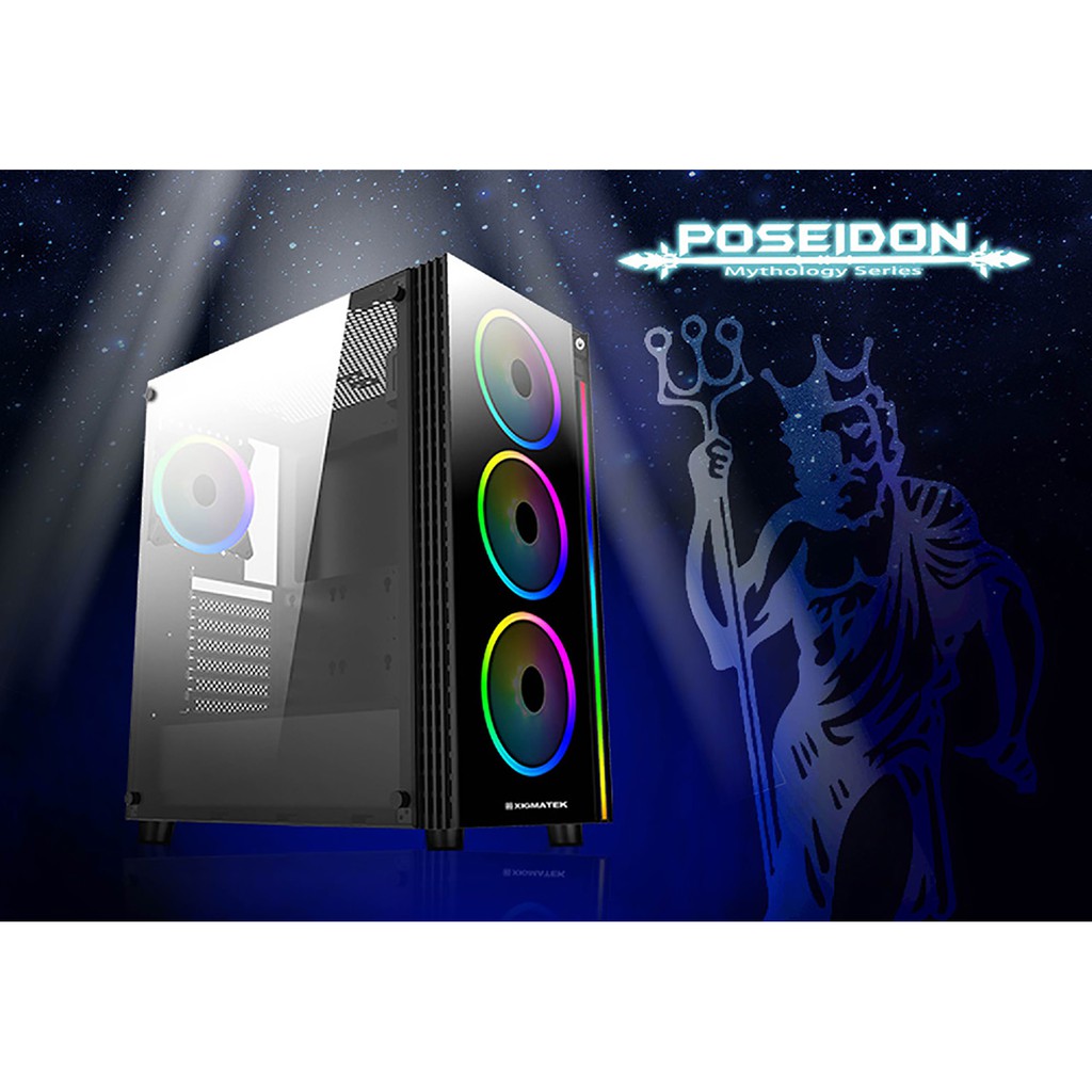 CASING Xigmatek Poseidon - FREE 4 FAN ARGB SYNC Motherboad