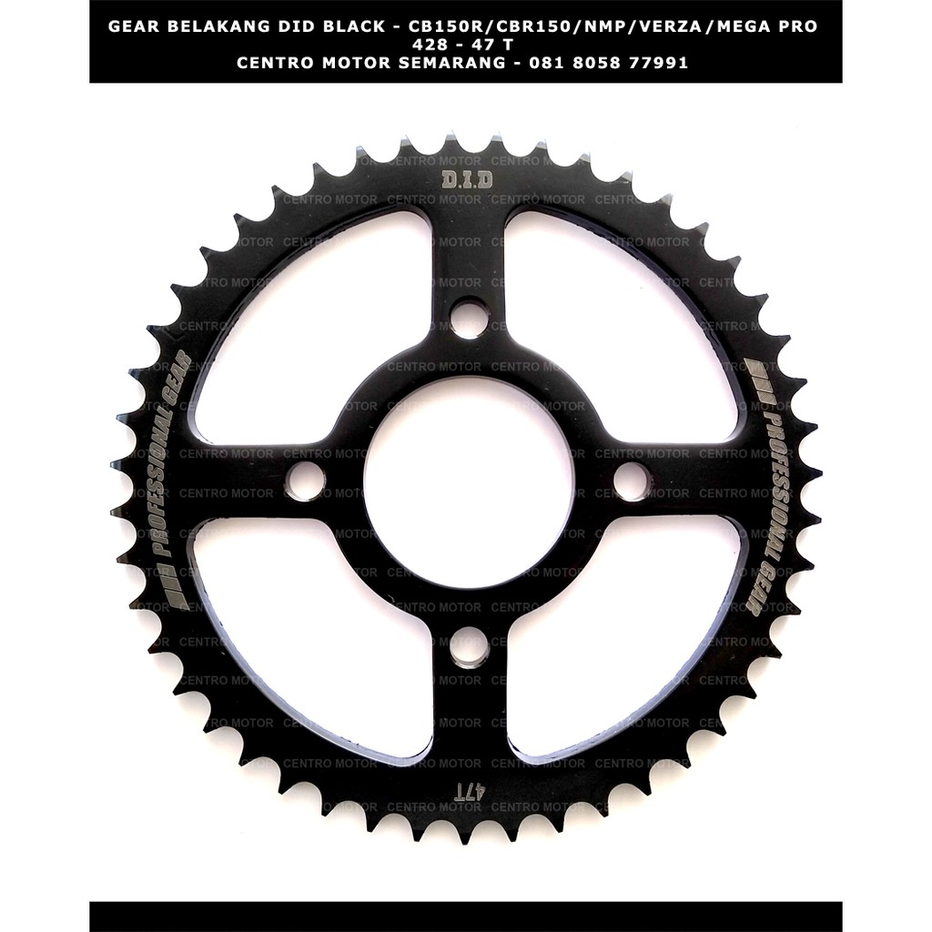 GEAR BELAKANG DID CB150R 428-47T BLACK SERIES