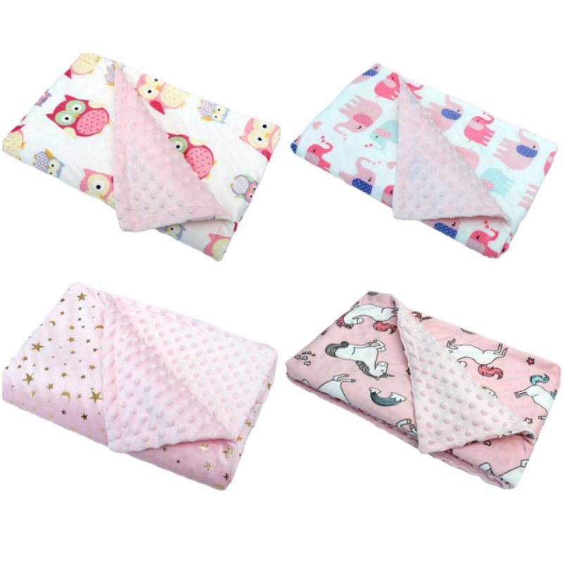 Selimut bayi double fleece bubble premium motif print