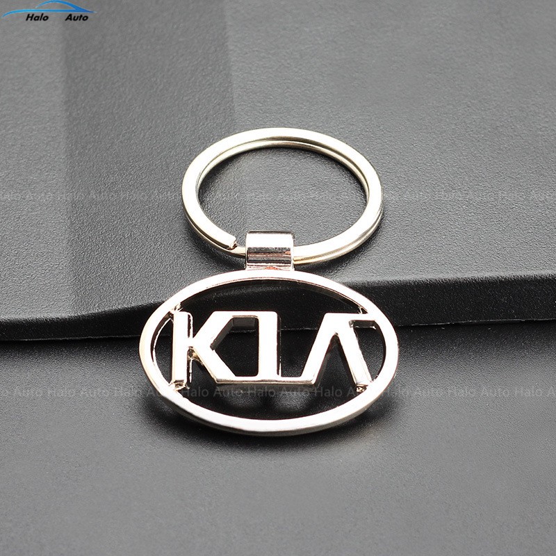 Gantungan Kunci Mobil Desain Logo tnda Bahan Stainless Steel Metal 3D KIA