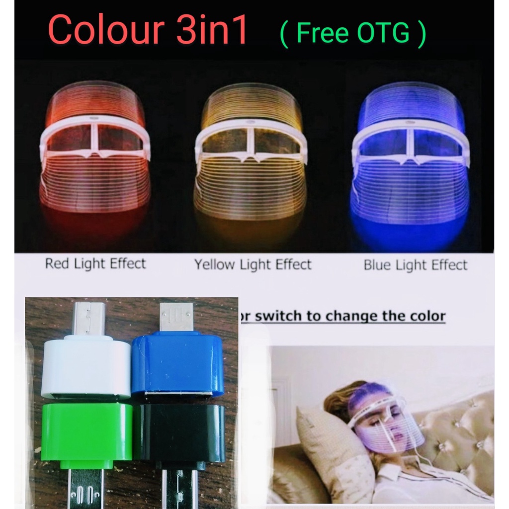 FACE SHIELD LED, 3in1 (free OTG)