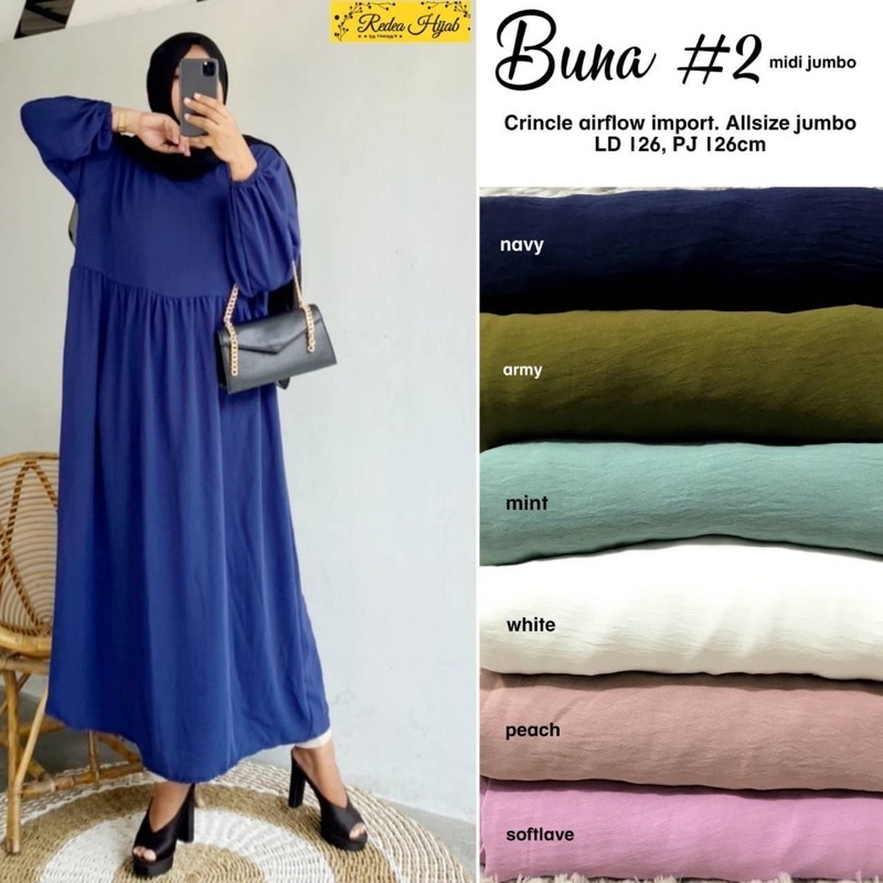 Long tunik jumbo warna kalem ld 126 fit XXXXXL | midi jumbo | midi warna putih jumbo | long tunik ju