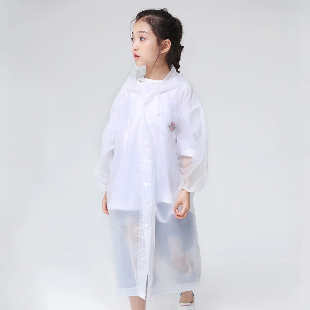 ❤GTB❤ Jas Hujan Anak Karakter Hoodie Murah EVA Ponco Lengan Polos R758
