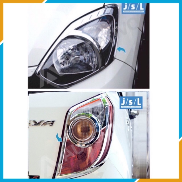 VARIASI AGYA / AYLA 2009-2012 2014 2015  GARNISH LAMPU DEPAN BELAKANG CHROME