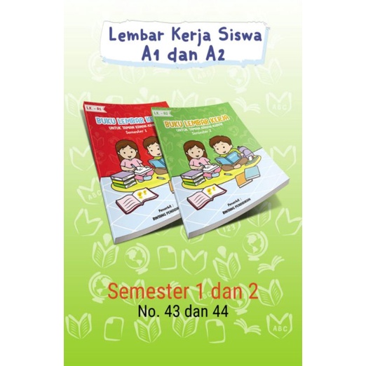 satu paket buku lembar kerja siswa tk A semester 1 dan 2 penerbit bintang