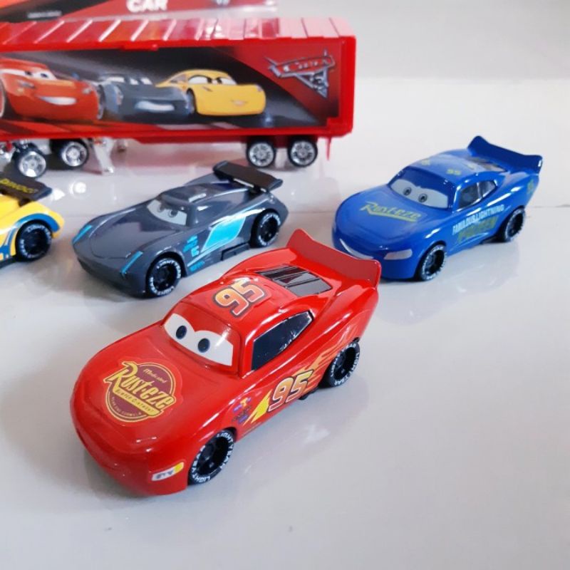 Set Diecast Cars Body Alloy Mainan Miniatur Mobil Figure Mcqueen Anak