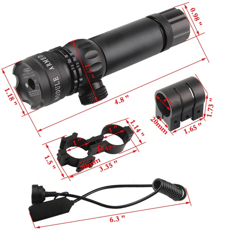 Laser Senapan Nyala Hijau/ Merah Scope FULLSET