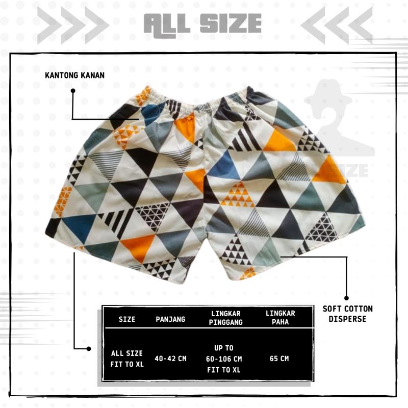 [ 45 MOTIF ] celana pendek boxer/kolor santai pria/wanita remaja/dewasa motif kotak/keramik hitam putih biru-M-5