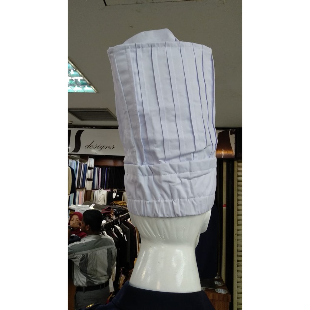 Topi Koki Tinggi / Topi Chef / Kitchen Tall Hat Bahan Kain