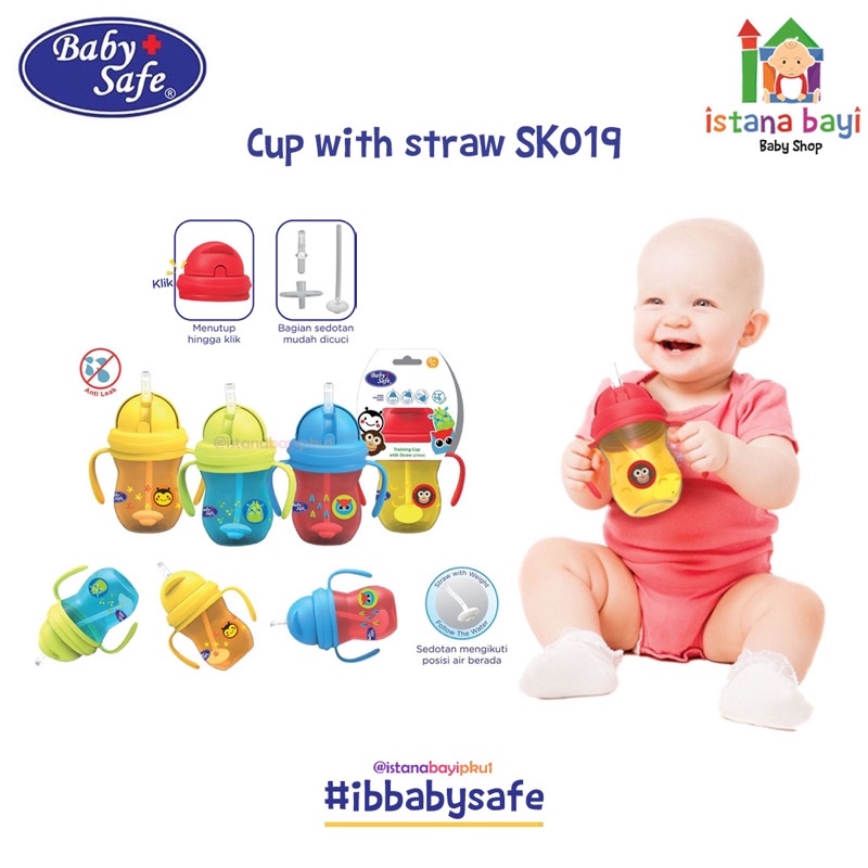 Baby Safe Training Cup with Weighted straw 250 ml - Botol minum anak jp019/sk019