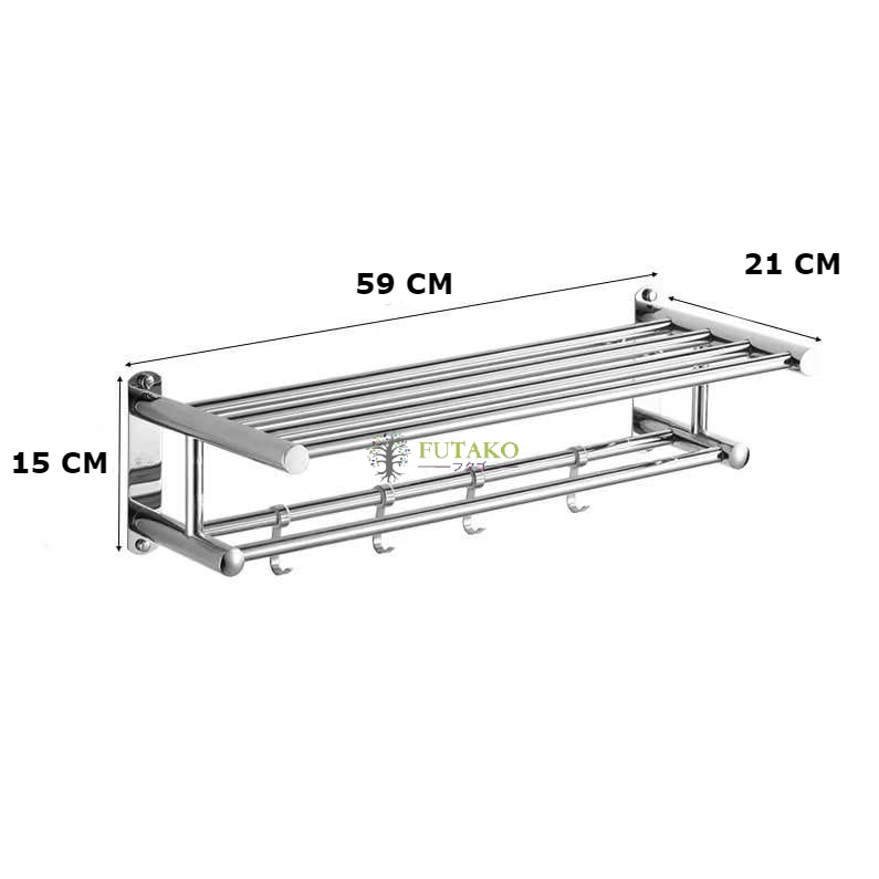 FUTAKO GANTUNGAN HANDUK / RAK HANDUK STAINLESS RACK TOWEL SUSUN SUS 304 PENGEMASAN TANPA BUBBLE WRAP