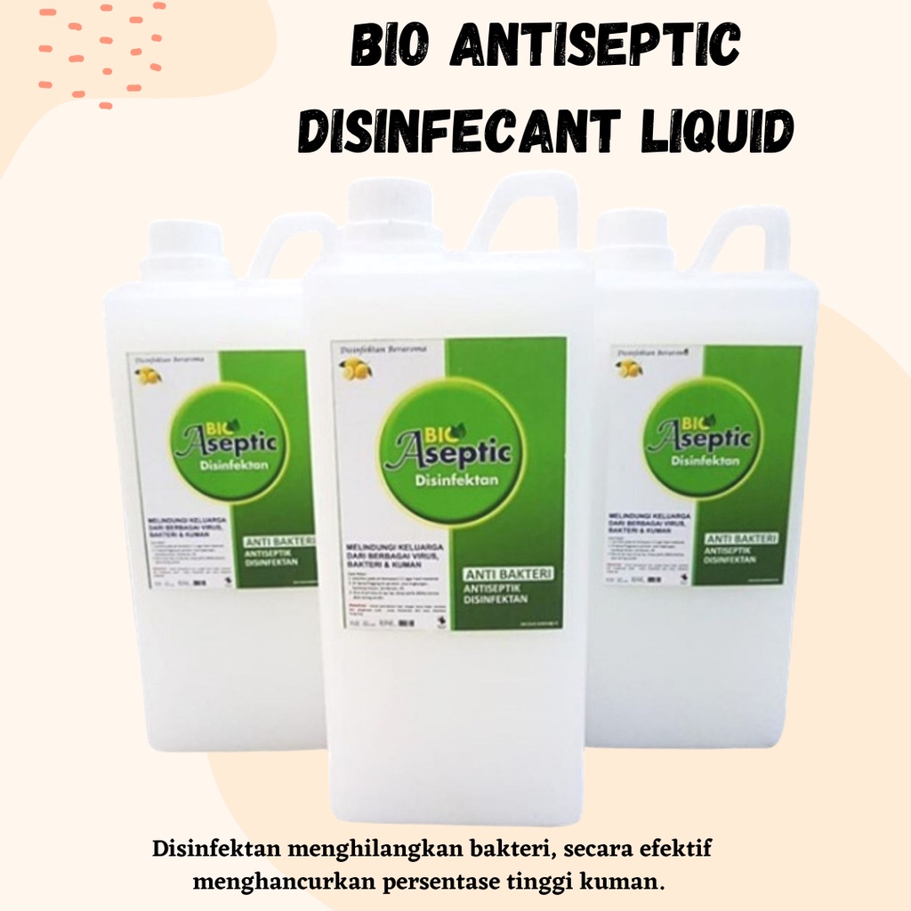 Disinfektan Dan Antiseptic Multiguna Bio Aseptic  Kemasan 1000 ml Gratis Masker Kain