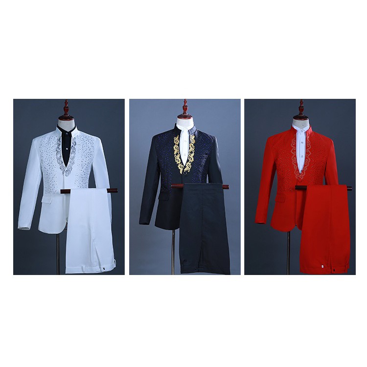 Jas Pengantin 1902002 Putih Hitam Merah Jas Kantor Warna