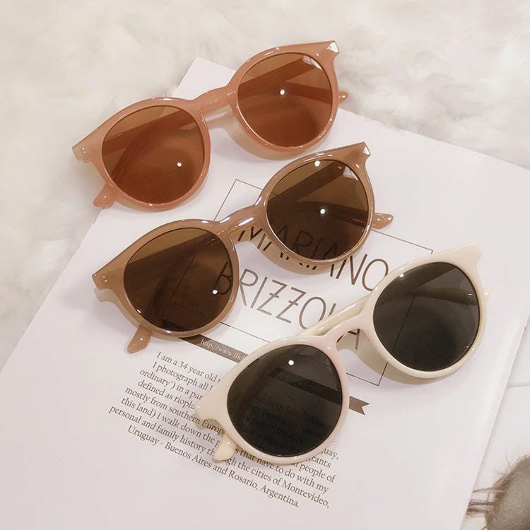 [ BISA COD ] Korean Fashion Bulat Mata Kucing Kacamata Hitam Wanita/Pria Sunglasses