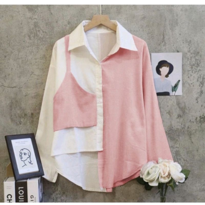 TWO COLOUR BLOUSE MURAH SURABAYA OUTFIT KEKINIAN OUTFIT OOTD OUTFIT VIRAL