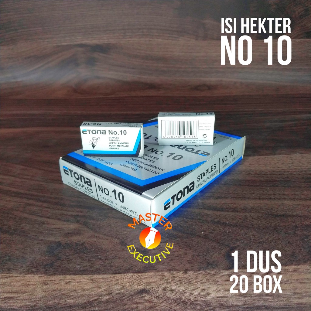 [Dus - 20 Box] Etona Isi Staples no. 10 untuk Hekter Stapler Kecil HD-10 HD-10D HD-10S