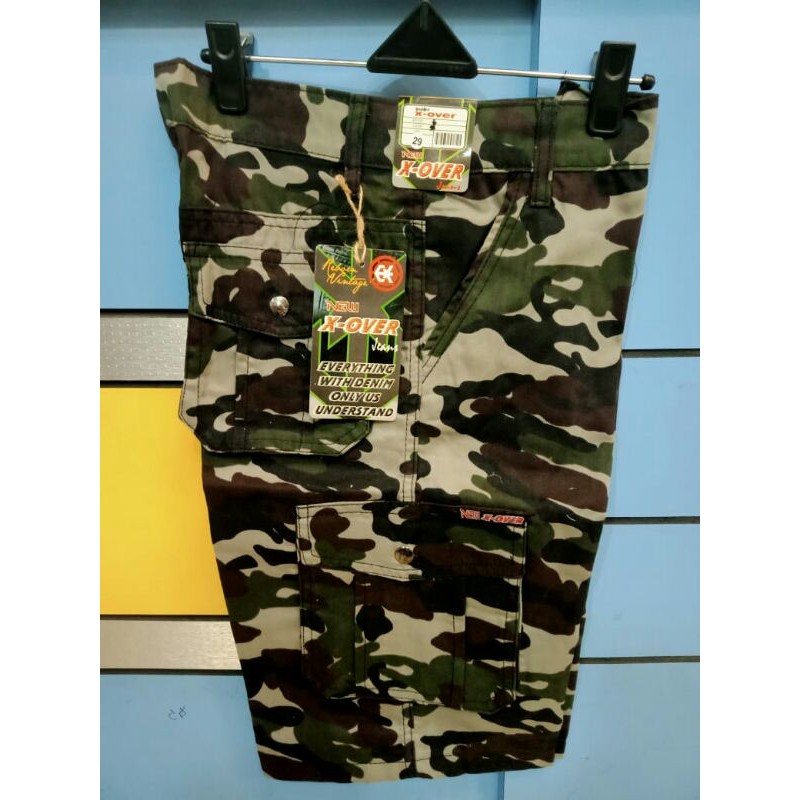 Celana PDLPendek/ kargo motif doreng/ army terbaru size 27-34 termurah