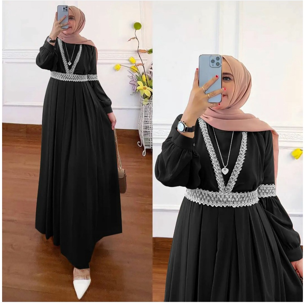 GAMIS CERUTY JUMBO MIX RENDA | UKURAN 5L XXXL XXL XL L M S | QAISHA MAXI