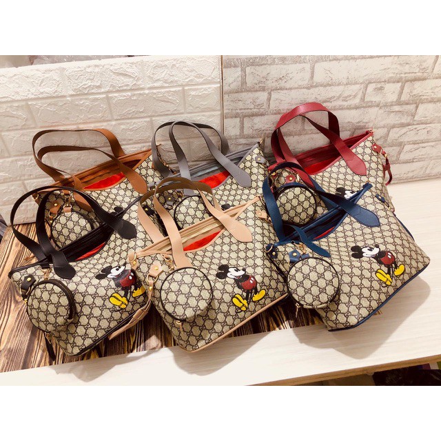 Tas Tote Gucci Mickey Wanita / Totebag Gucci Mickey Mouse Wanita
