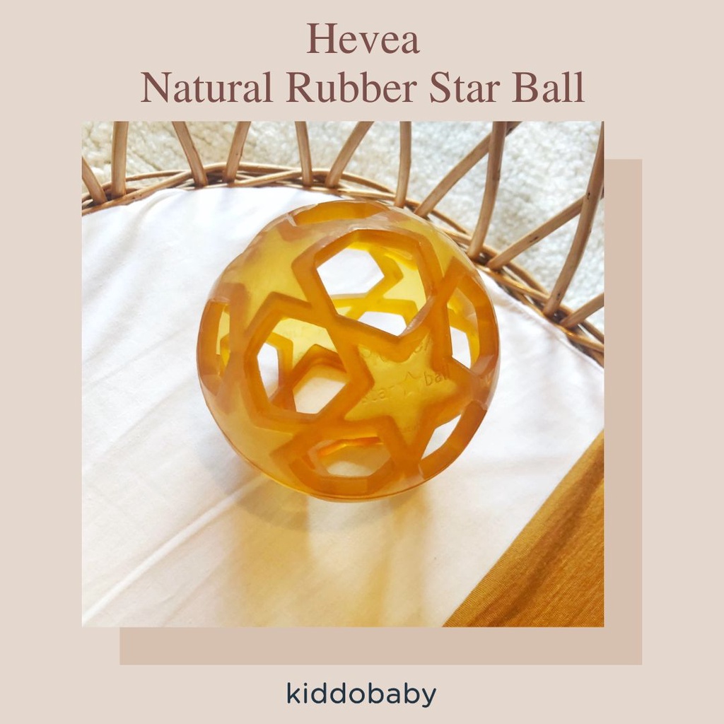 Hevea Natural Rubber Star Ball | Gigitan Bayi | Mainan Kunyah Gigi